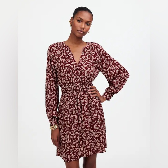 Madewell Smocked Y-Neck Mini Dress In Floral - Picture 9 of 16